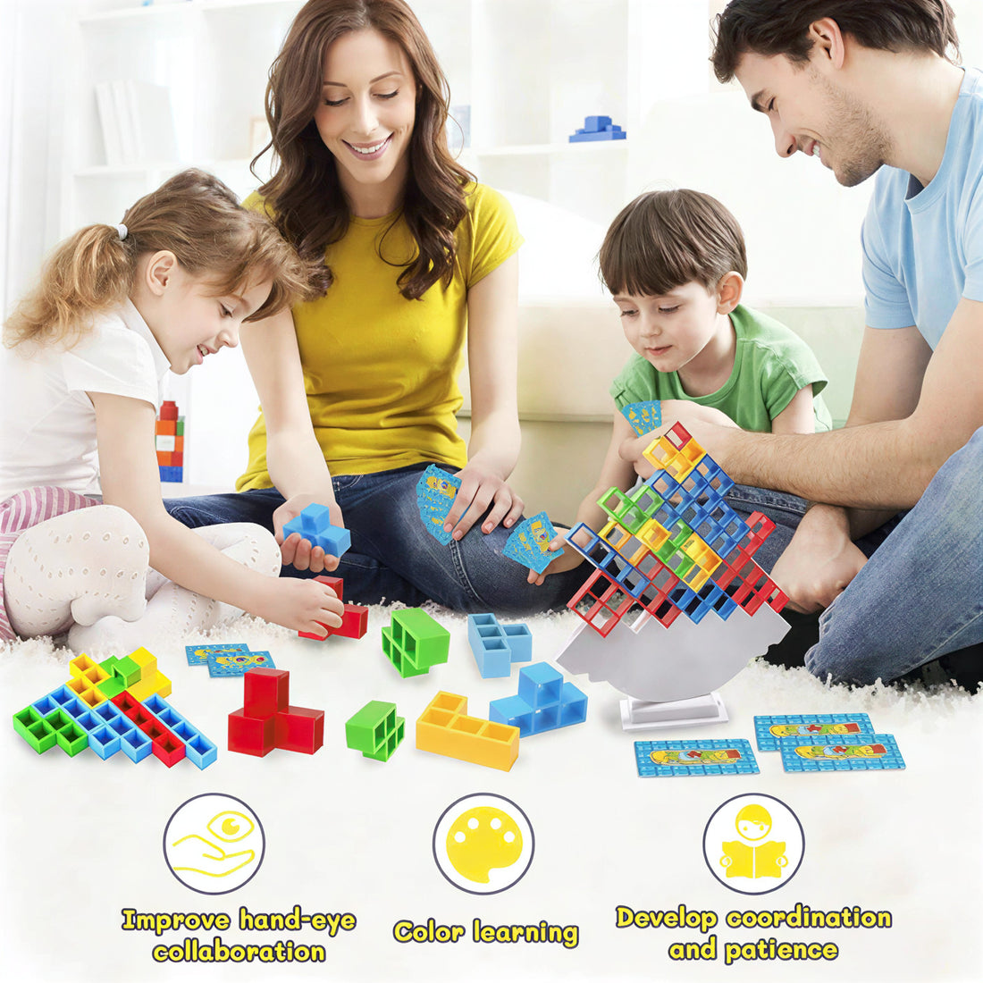Balance Building Blocks Game – 48 PCS Educational Balance Toy for Kids (3+ Years)