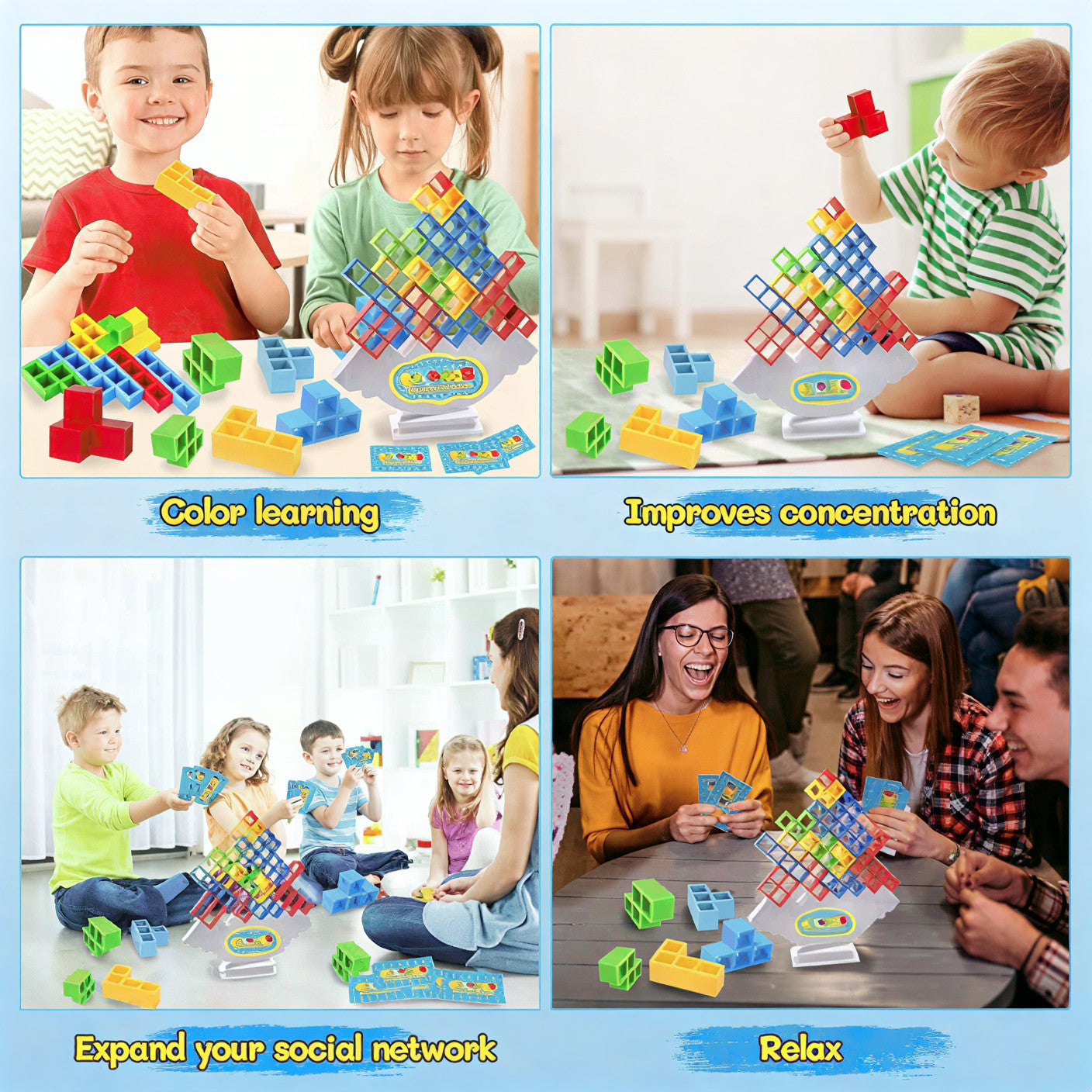 Balance Building Blocks Game – 48 PCS Educational Balance Toy for Kids (3+ Years)