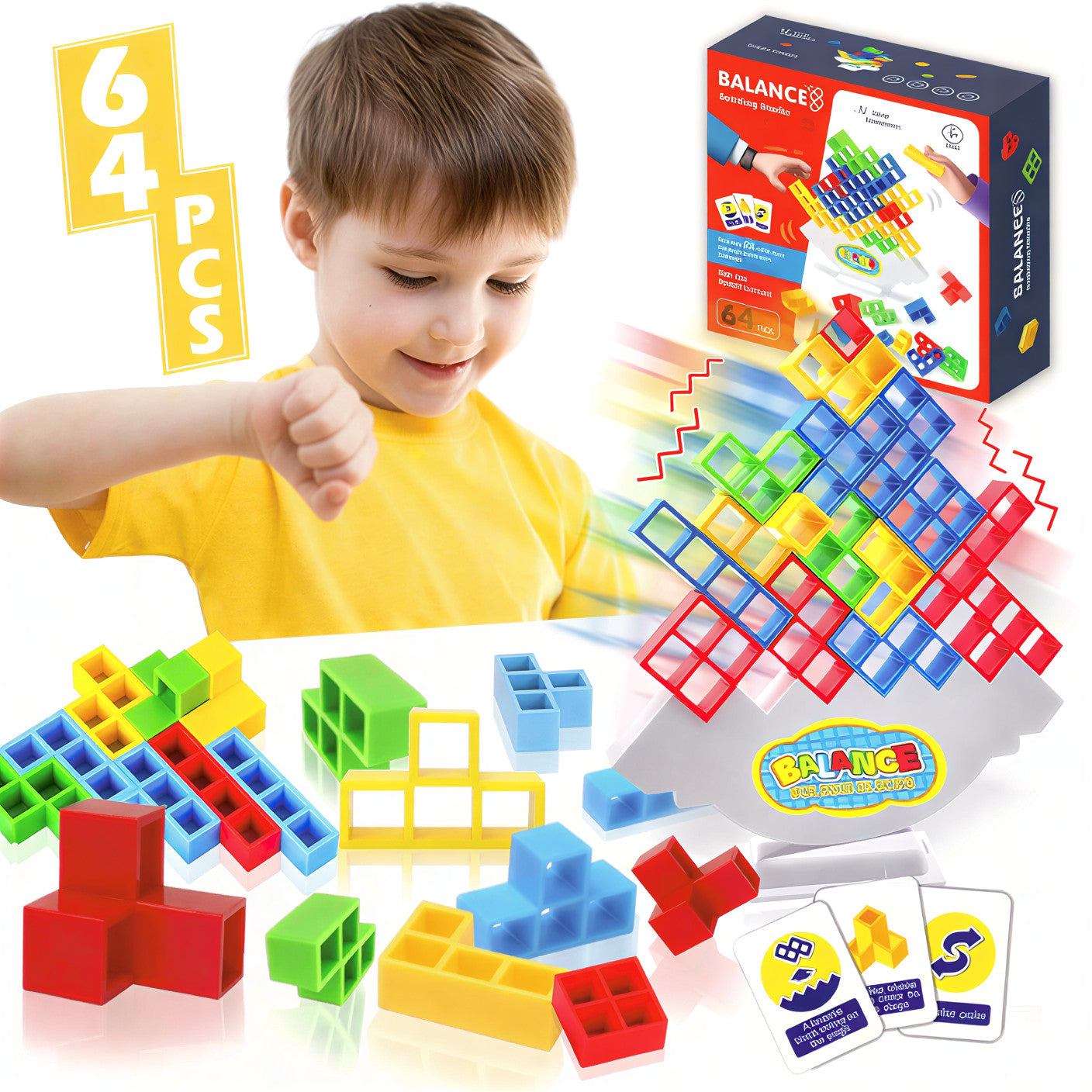 Balance Building Blocks Game – 48 PCS Educational Balance Toy for Kids (3+ Years)