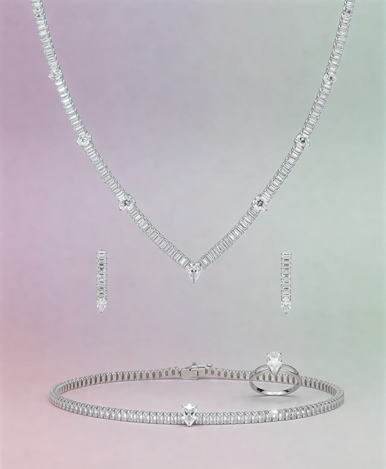 Classic Teardrop Crystal Jewelry Set